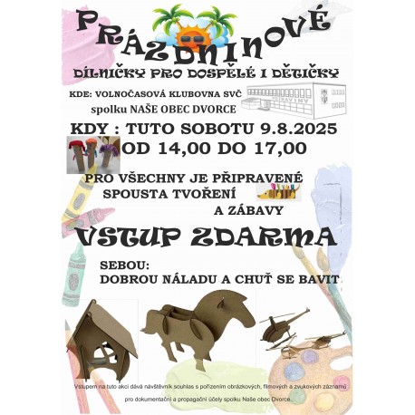 Tematické dílničky - Prázdninové 9.8.2025